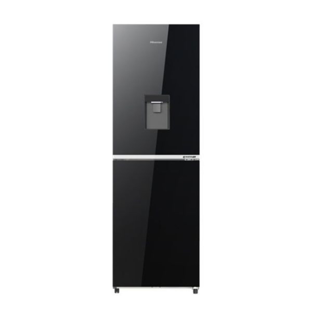 Hisense 270L BMF Inverter Glass Door with Dispenser Refrigerator Premium Black